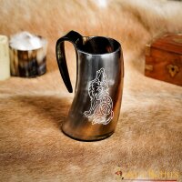 "Mighty Wolf" Wikinger Hornkrug Bierkrug aus Horn