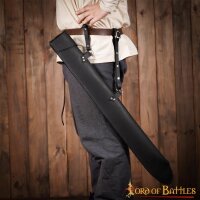Handgefertigte Lederscheide für Larp-Schwerter Schwarz