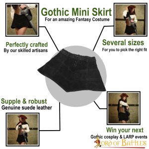 Gothic Wildleder Minirock mit Schnüren Larp und Fantasy Outfit