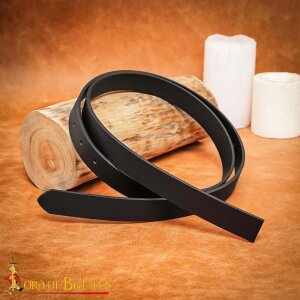 Handgefertigter Einfacher DIY Ledergürtel 2,5 cm breit Schwarz