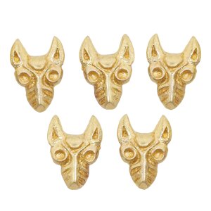 Celtic Wolf Solid Brass Decorations Set of 5