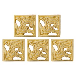 Solid Brass Medieval Viking Belt Decorations Set of 5