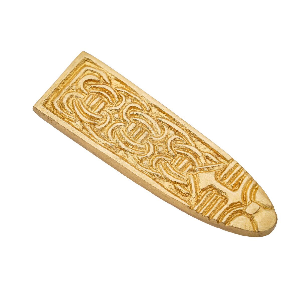 Medieval Pure Solid Brass Belt End / Chape with Celtic...