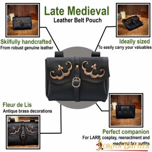 Spätmittelalterliche Gürteltasche aus Leder