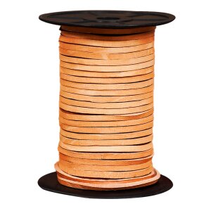 50meters Genuine Leather String Cord Spool Roll, Natural