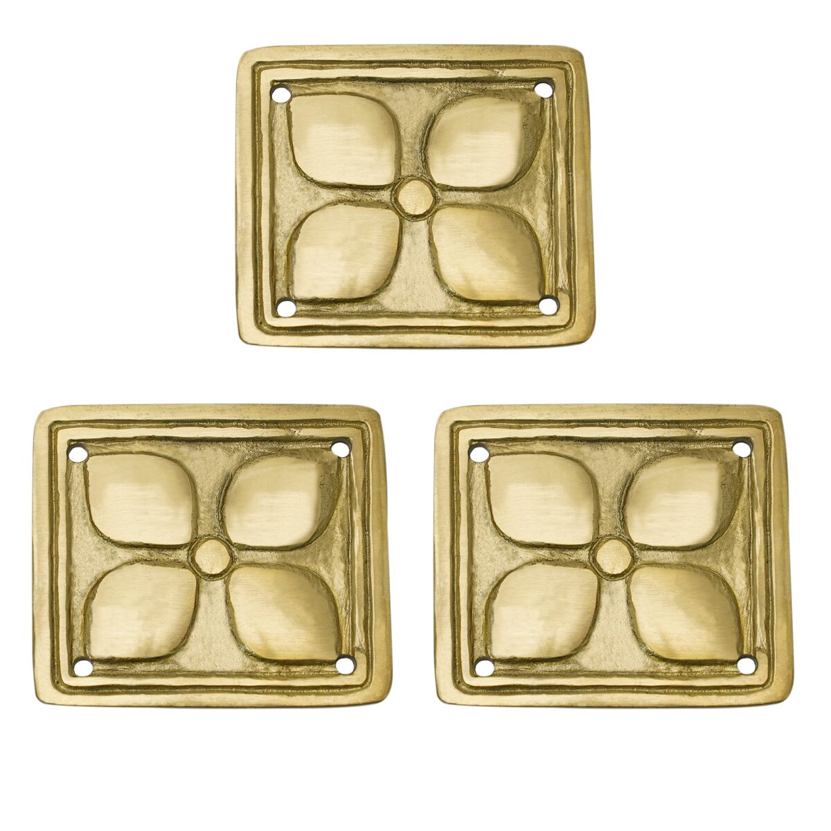 Pure Brass Roman Floral Belt Decoration Set of 3