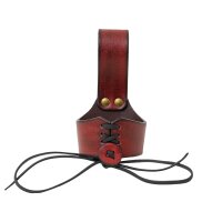 Handgefertigte Hornhalter aus Leder Für Trinkhörner Rotbraun