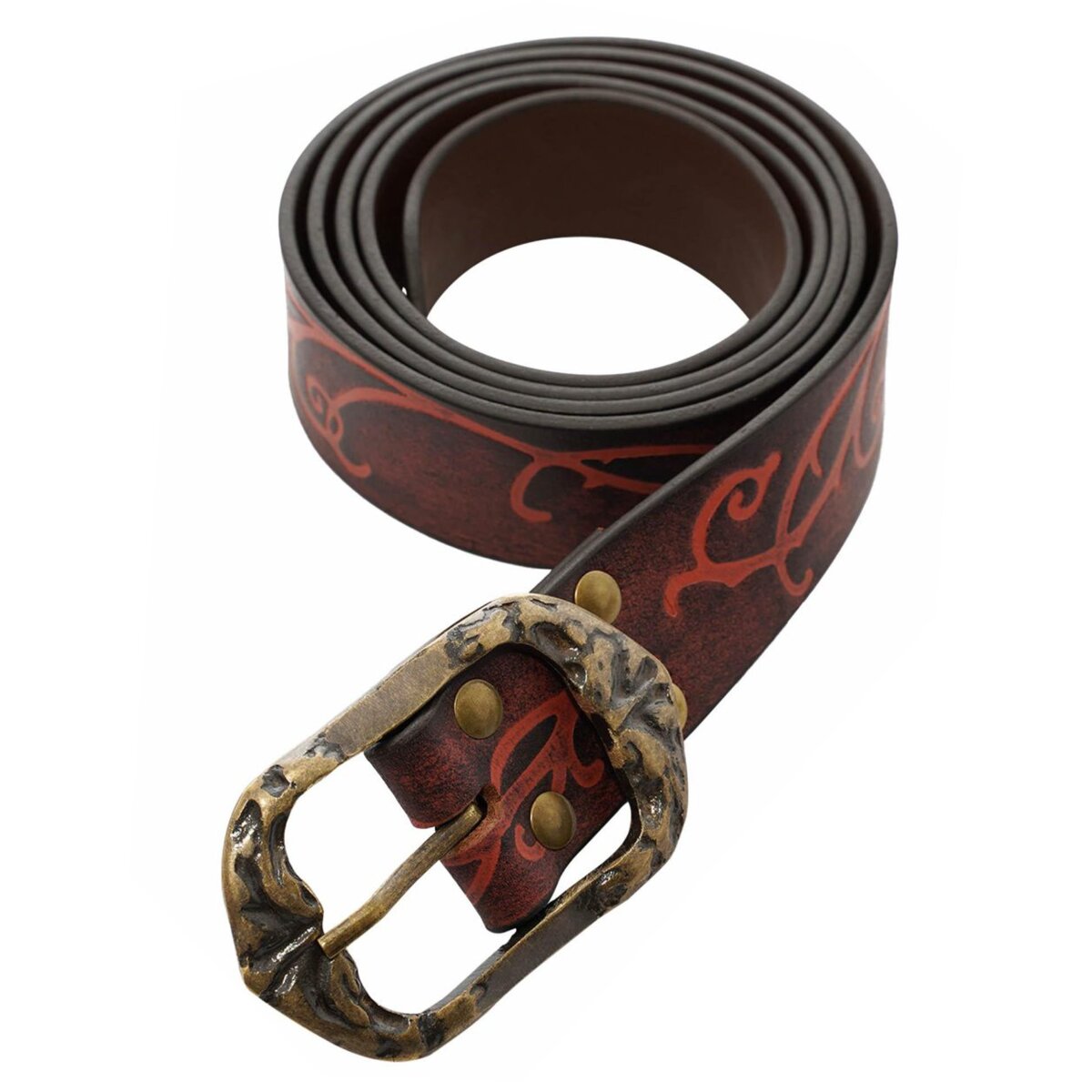 Ceinture elfe des bois en cuir rouge-brun