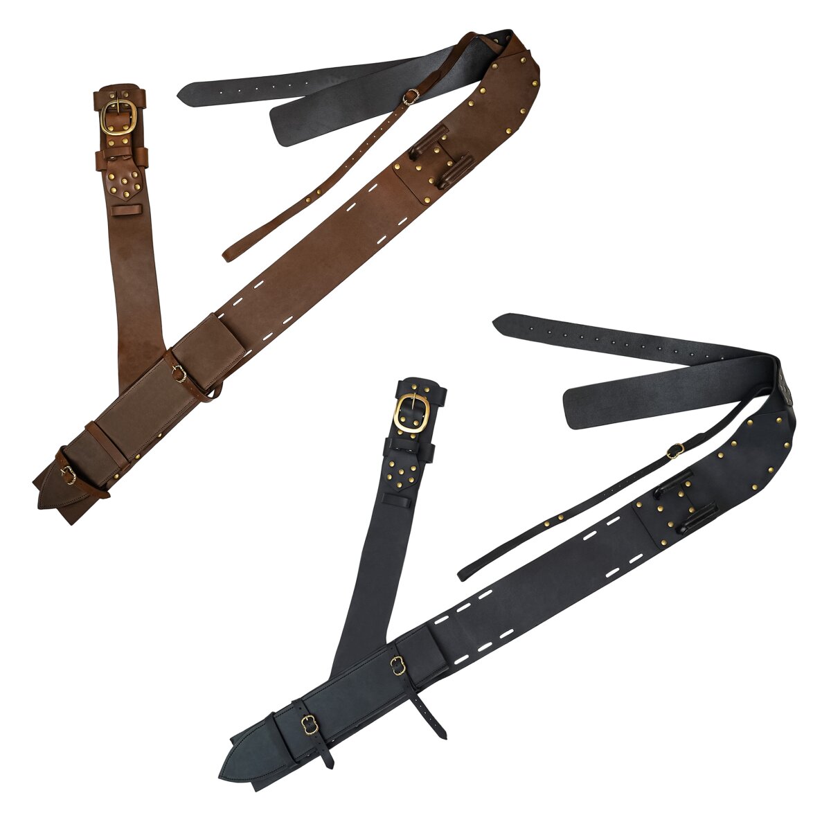 Medieval Back Hanging Baldric Genuine Leather Sword Sheath