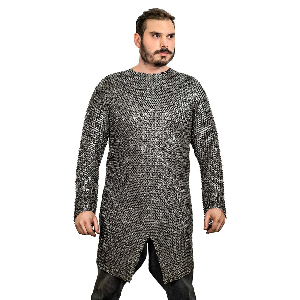 Flat Ring Chainmail Hauberk Shirt, Riveted and...