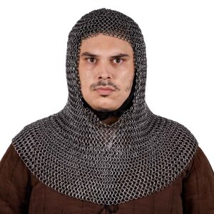 Round Ring Chainmail Classic Coif, Butted, ID 9 mm,...