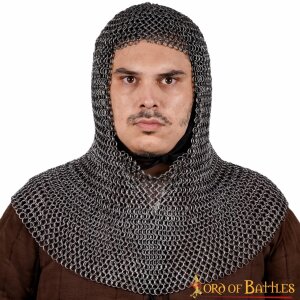 Round Ring Chainmail Classic Coif, Butted, ID 9 mm,...