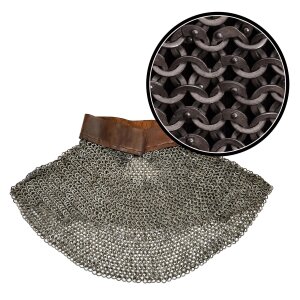 Flat Ring Medieval Chainmail Aventail, Riveted and...