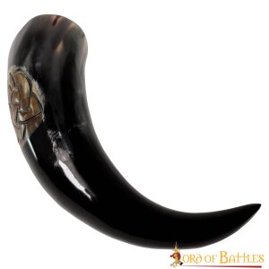 Drinking Horn with Engraved Celtic Knotwork Handcrafted...