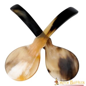 Medieval Viking Genuine Horn Spoon Set of 2 Functional...