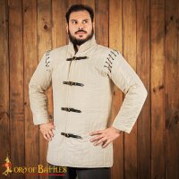 mittelalterlicher Gepolsterter Gambeson (Typ 1) mit angenestelten Ärmeln Natur