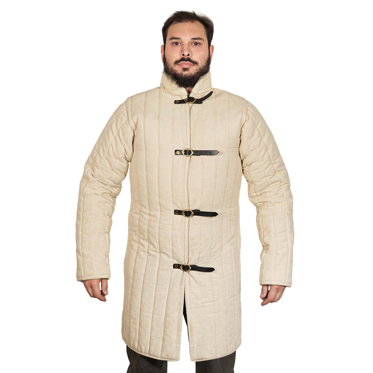 Gambeson medievale in cotone imbottito con fibbie (tipo...