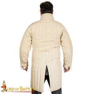 mittelalterlicher gepolsterter Gambeson aus Baumwolle mit Schnallen (Typ 10) Natur