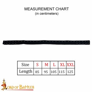mittelalterlicher gepolsterter Rüstgürtel oder Lendenier aus Canvas Schwarz