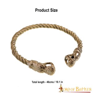 Viking Fenrir Wolf Torc Pure Solid Brass Neck Ring
