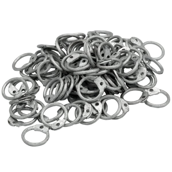 Lose Ringe Kettenringe aus Aluminium, Rundringe mit Pilzkopfnieten, ID 10 mm, Stärke 16 Gauge (1,6 mm) blank