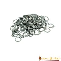 Lose Ringe Kettenringe aus Aluminium, Rundringe mit Pilzkopfnieten, ID 10 mm, Stärke 16 Gauge (1,6 mm) blank