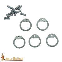 Lose Ringe Kettenringe aus Aluminium, Rundringe mit Pilzkopfnieten, ID 10 mm, Stärke 16 Gauge (1,6 mm) blank