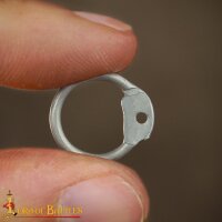 Lose Ringe Kettenringe aus Aluminium, Rundringe mit Pilzkopfnieten, ID 10 mm, Stärke 16 Gauge (1,6 mm) blank