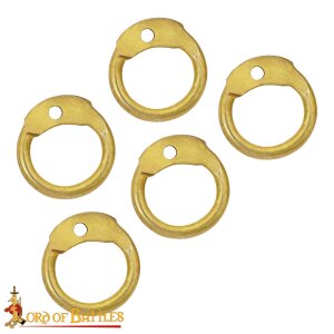 Solid Brass Loose Rings, Round Rings with Dome Rivets, 6...