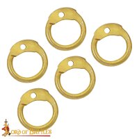 Lose Ringe Kettenringe aus Messing, Rundringe mit Pilzkopfnieten, ID 6 mm, Stärke 18 Gauge (1,3 mm)