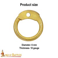 Lose Ringe Kettenringe aus Messing, Rundringe mit Pilzkopfnieten, ID 6 mm, Stärke 18 Gauge (1,3 mm)