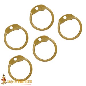 Solid Brass Loose Rings, Round Rings with Dome Rivets, 9...