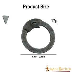Lose Ringe Kettenringe aus Stahl,  Flachringe mit Keilnieten, ID 9 mm, Stärke 17 Gauge (1,5 mm)
