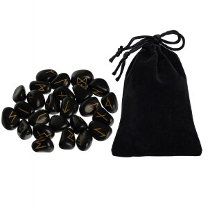 Medieval Viking Handcrafted Rune Stones Set with Bag...