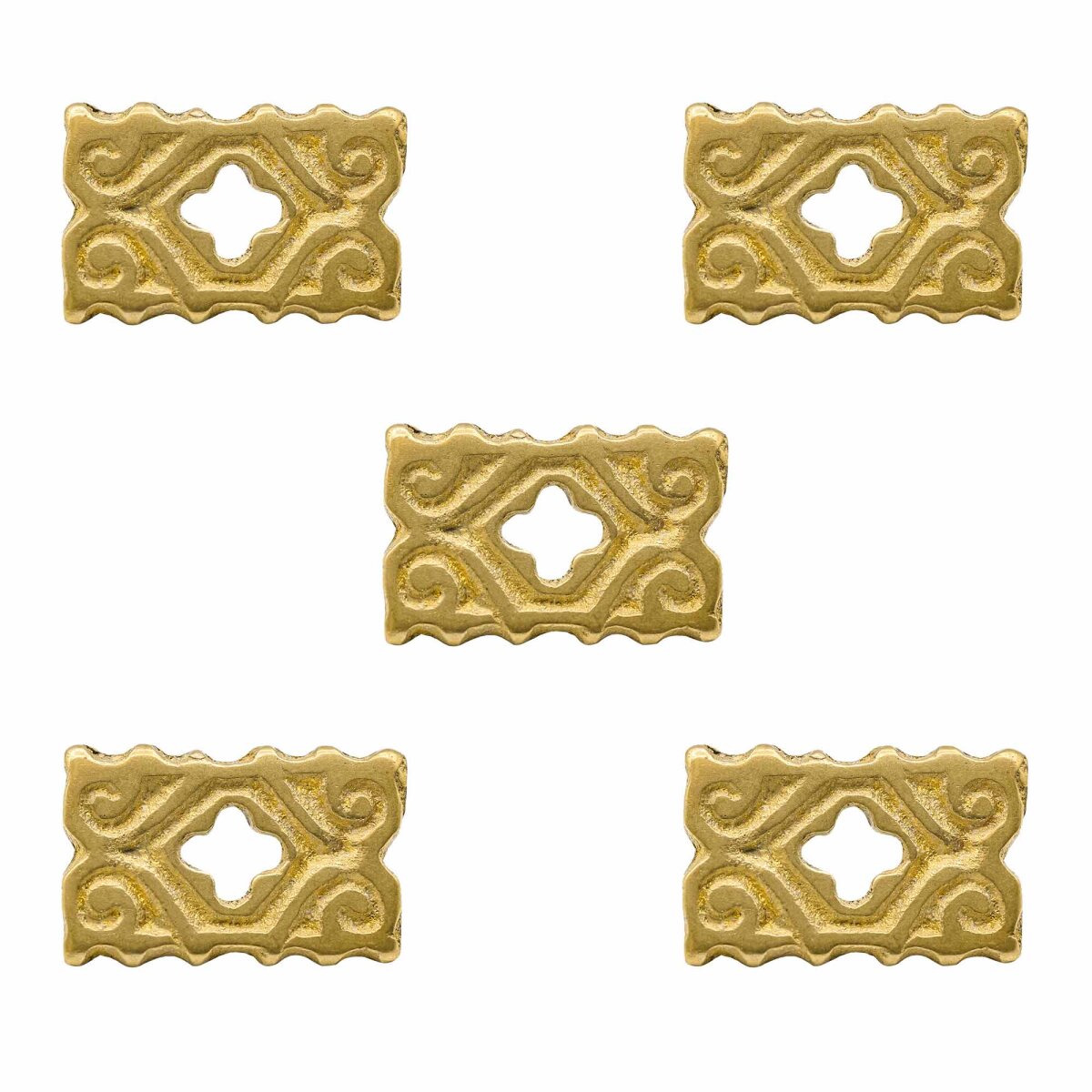 Rivetti decorativi quadrati in ottone 1,2x2cm set da 5