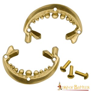 Pure Solid Brass Medieval Belt Mounts Set of 2 Functional...