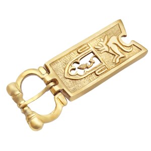 Medieval Closed Thistle Buckle Pure Solid Brass Belt...