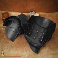 mittelalterlicher Fantasy-Schulterpanzer oder Schulterplatten geschwärzt oder poliert