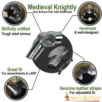 Spätmittelalterliches Rüstungsset mit Schulterplatten und Armzeug 16 Gauge (1,6 mm)