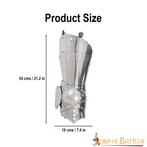 Gotische Oberbeinpanzer mit Kniekacheln aus dem 15. Jahrhundert, 16 Gauge (1,6 mm)