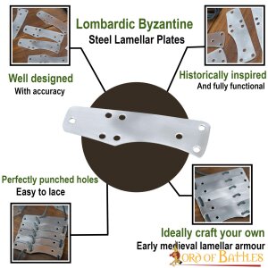 Lombardische Byzantinische Stahl-Lamellenplatten 100 Stück - Stahlplättchen klein