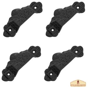 Rustic Cast Iron Set of 4 Drawer Pulls Cabinet Cup Pulls:...