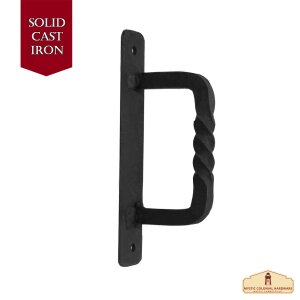 Türgriff Im mittelalterlichen Stil: Massives Handgeschmiedetes Eisen schwarz 13cm