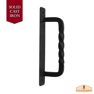 Medieval Castle Door Handle, Solid Hand Forged Iron Oil...