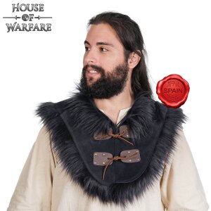 Handcrafted Genuine Leather Collar with Faux Fur