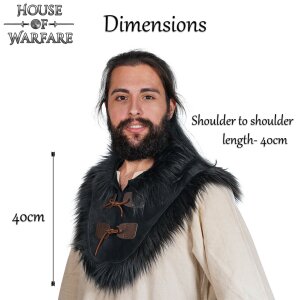 Handcrafted Genuine Leather Collar with Faux Fur