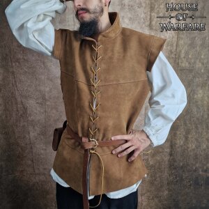 Wildleder Weste ärmellose Jacke Wams Musketier Typ 2  Braun