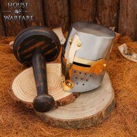 Mini-Kreuzritterhelm mit Holzständer