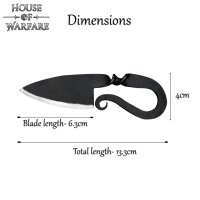 Handgeschmiedetes mittelalterliches Messer mit Echter Lederscheide
