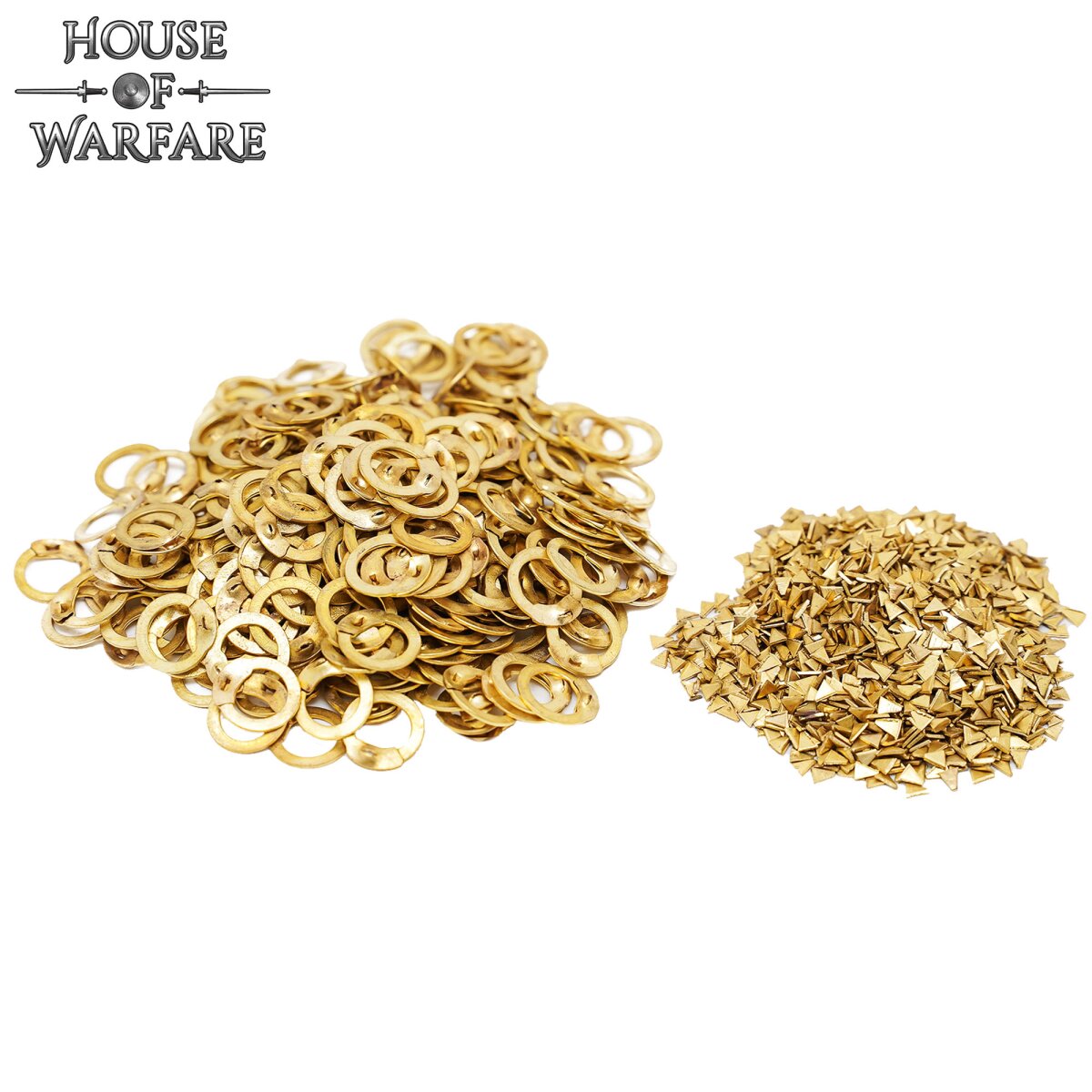 Loose Chainmail Rings, Solid Brass Flat Rings with Wedge...